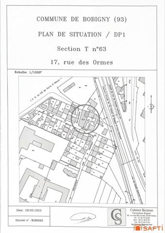 Terrain de 162m2, quartier calme, Bobigny
