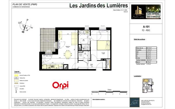 Appartement à vendre    2 pièces •  Herserange