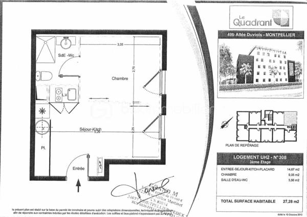 Appartement de 27,28 m²
