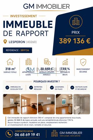 IMMEUBLE DE RAPPORT – LESPERON (40260)