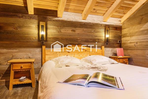 Propriété alpine d'exeption ski aux pieds avec Vue Mont Blanc