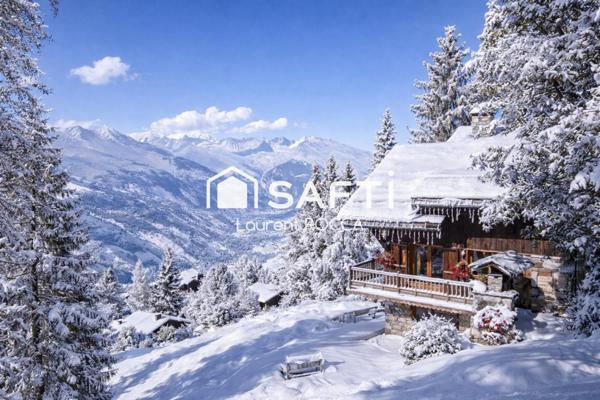 Propriété alpine d'exeption ski aux pieds avec Vue Mont Blanc