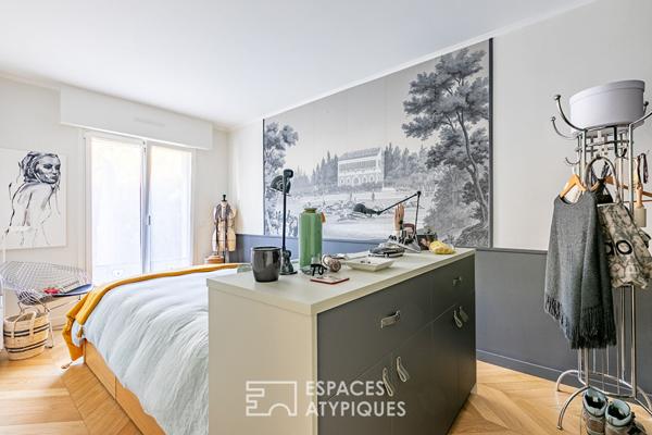 Elégant appartement rénové dans résidence emblématique avec terrasse arborée à Chantilly