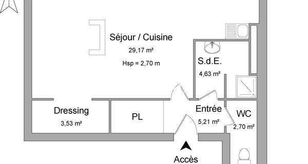 Location Appartement meublé 2 pièces 45.24 m² - Lyon 69001