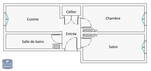 Appartement à louer 2 pièces 40.03m²