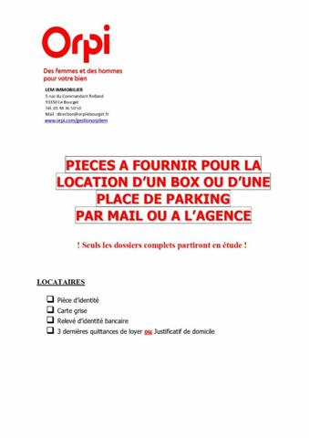 Stationnement à louer    Le Bourget