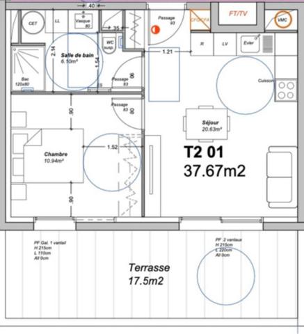 Superbe T2 neuf avec terrasse centre Porto-Vecchio