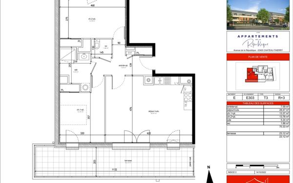 Appartement à vendre    3 pièces • 70,33 m2 Château-Thierry