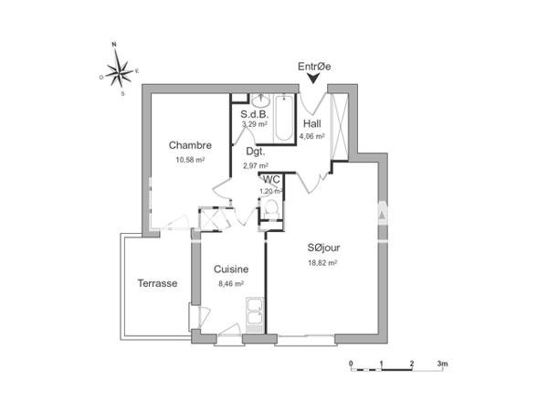 Location Appartement 2 pièces 49.38 m² - LES PORTES DU MIDI II Orleans 45100