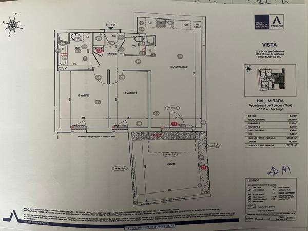 Appartement Noisy Le Sec 3 pièce(s) 59 m2