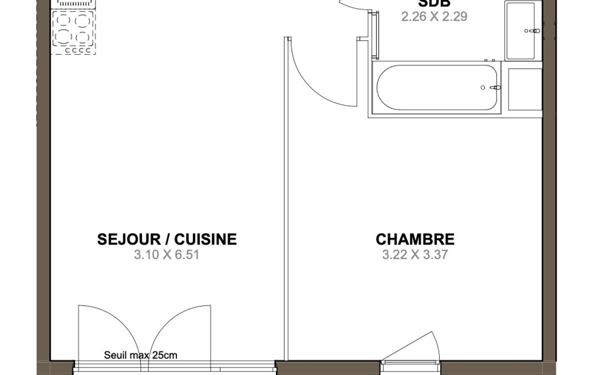 Appartement à vendre    2 pièces • 40,05 m2 Sain-Bel