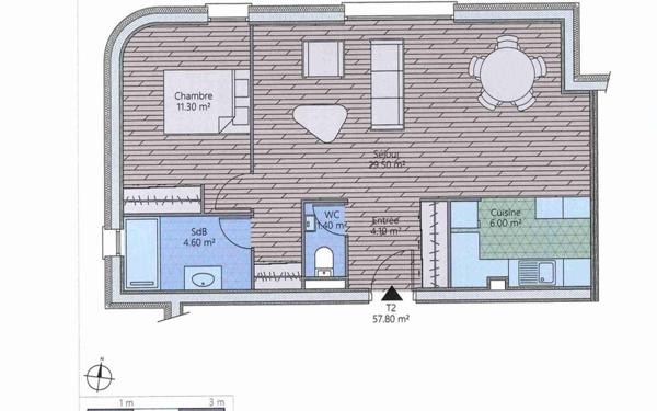 Appartement à vendre    2 pièces • 57,80 m2 Marseille 11