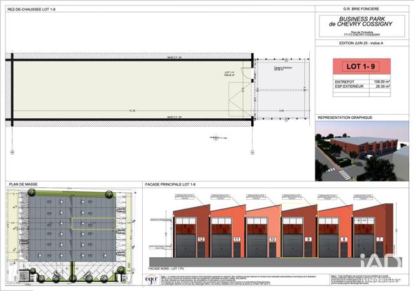 Local d’activité à vendre 108 m² Chevry-Cossigny