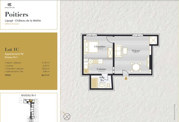 Appartement 2 pièces sur Ligugé