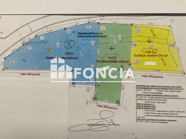 À vendre Terrain 376 m² - Aiglemont 08090