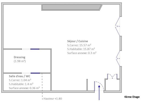 Secteur Cherche-Midi - Joli studio en étage au calme sur cour
