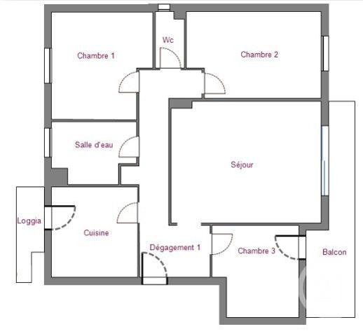 Appartement T4 à vendre  4 pièces - 80,02 m2 MONTAUBAN - 82