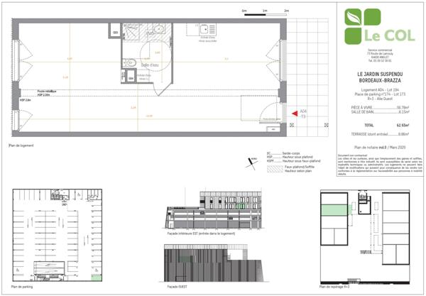 Bordeaux (33100) BRS - T3 de 62 m2 avec terrasse