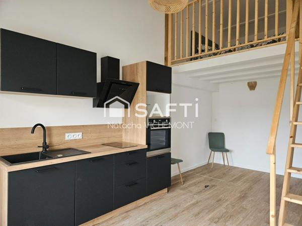 Studio mezzanine rénové avec jardin et proche centre bourg