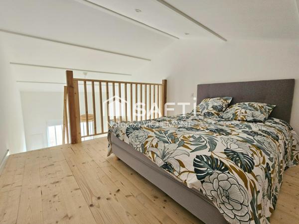 Studio mezzanine rénové avec jardin et proche centre bourg