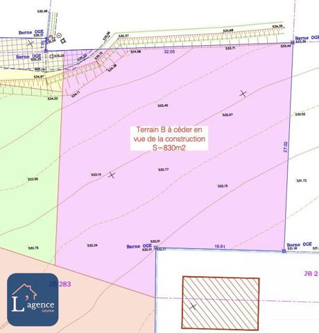 Terrain constructible 831 m² Crozet 01170 Villeneuve libre constructeur secteur résidentiel