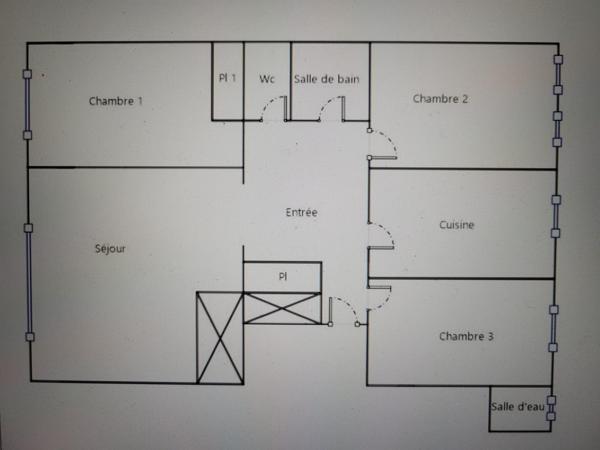 appartement 83m2 4 pieces 3 chambres avec balcon