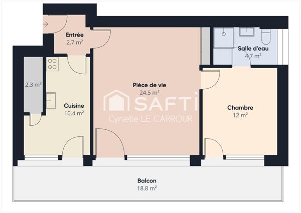 T2 avec balcon dans quartier recherché