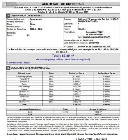 Appartement à vendre à Saint-Maur-des-Fossés dans le Val-de-Marne (94100), ref : 5 PIECES LA VARENNE SAINT HILAIRE   
LA VARENNE RUE DU BAC