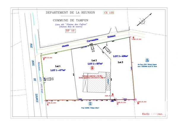 Terrain à vendre 650 m² Le Tampon