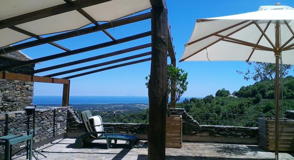 Dpt Corse (20), à vendre SORBO OCAGNANO MAISON 160m² SUR 900m² DE TERRAIN - BELLE VUE MER