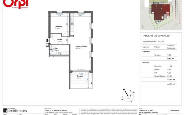 Appartement à vendre    2 pièces • 57 m2 Verny