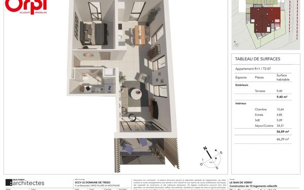 Appartement à vendre    2 pièces • 57 m2 Verny