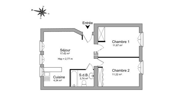 Location Appartement 3 pièces 48.39 m² - Nogent-sur-marne 94130