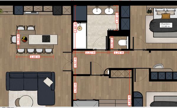 Marcq-en-Barœul (59700) Appartement lumineux 2 Balcons- Parking privé- Croisé Laroche-Fort potentiel d'évolution