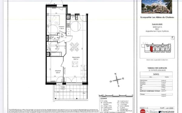 Appartement à vendre    3 pièces • 59,97 m2 Solliès-Pont