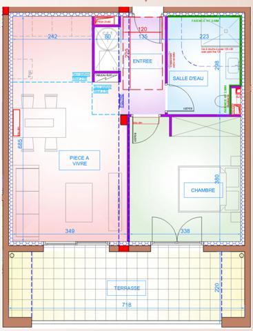 appartement à vendre 2 pièces BORGO (20) de 44, 68 m2 avec terrasse de 15,51 m2