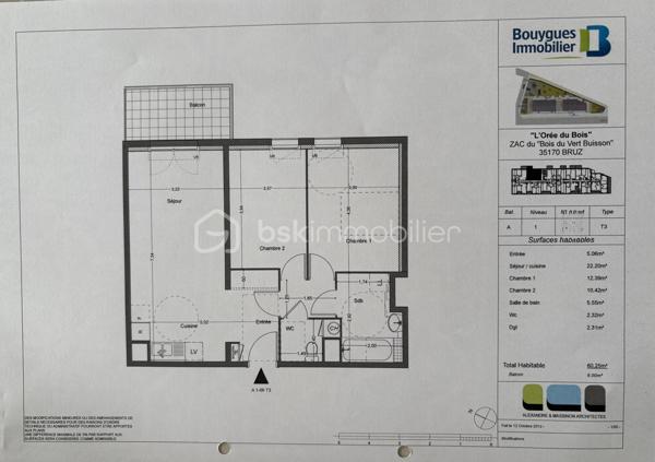 Appartement de 60,25 m²