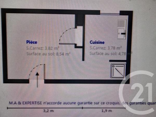Appartement F1 à vendre  1 pièce - 13 m 2   MENTON  - 06