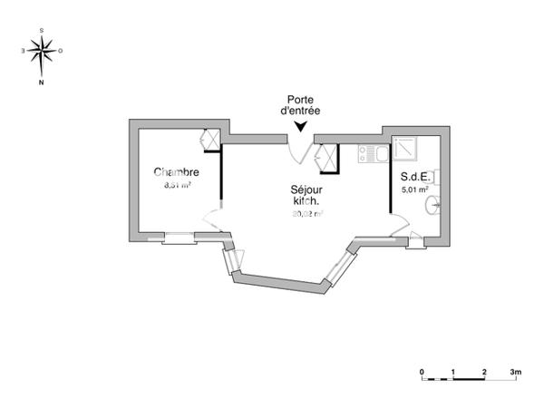 Location Appartement 2 pièces 33.54 m² - 19 RUE DU MANIO Lorient 56100