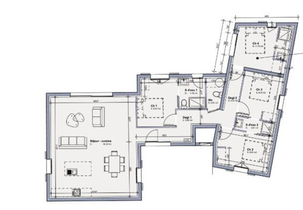 MAISON PLAIN-PIED proche mer et Centre Village