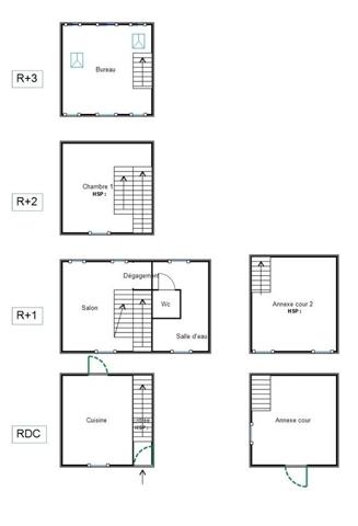 Maison de ville 80 m² + Dépendance avec cour et garage