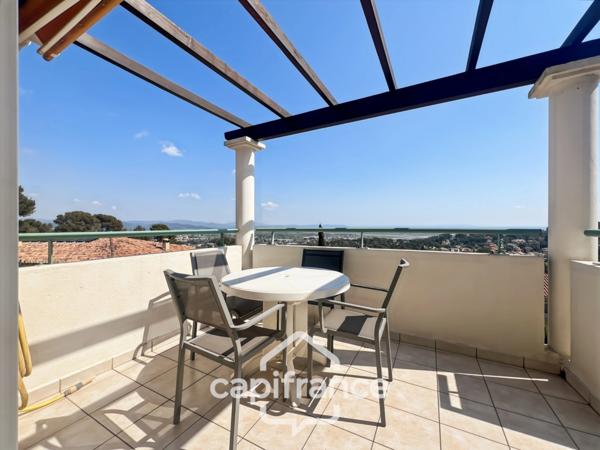 Appartement à vendre 4 pièces HYERES (83), Costebelle, Parc de la Luquette, Dernier étage, vue Mer. DOUBLE GARAGE.