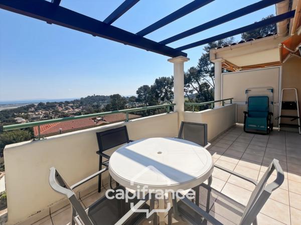 Appartement à vendre 4 pièces HYERES (83), Costebelle, Parc de la Luquette, Dernier étage, vue Mer. DOUBLE GARAGE.