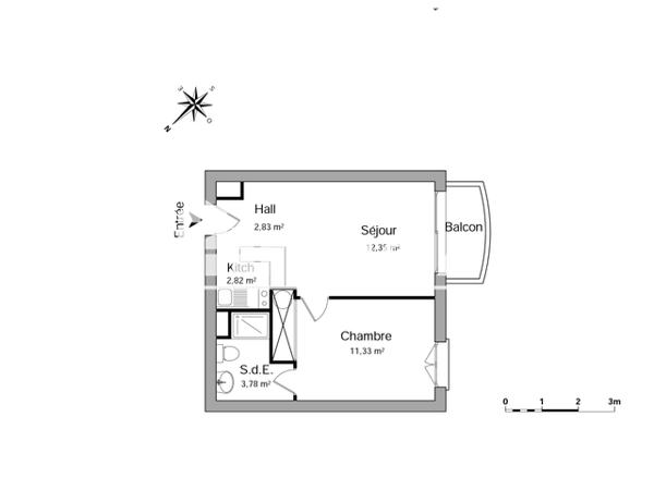 Location Appartement 2 pièces 33.11 m² - 72 TER RUE LECOCQ Bordeaux 33000