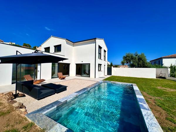 La Ciotat, Maison Contemporaine de 185m2 avec Piscine, Vue panoramique mer à 180°, sur terrain de 737m2