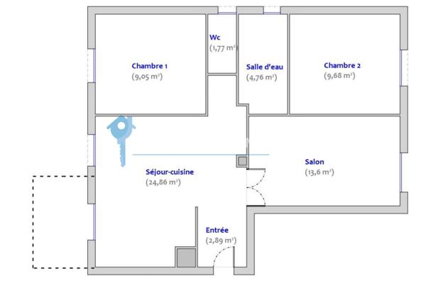 Appartement
                                                                                                                                                                                                                                                                                                                        4 pièce(s)                                                                                                                                                                                                          3 chambre(s)                                                                                                                                                                                                          67  m²