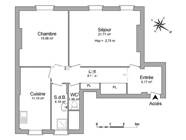 Location Appartement 2 pièces 67.67 m² - 23 RUE DU CHATEAU Brest 29200