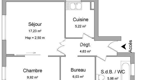 Location Appartement 2 pièces 49.01 m² - Chaville 92370