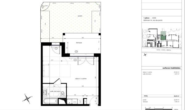 A Vendre T1 NEUF avec Terrasse et parking à ANGERS -COUBERTIN