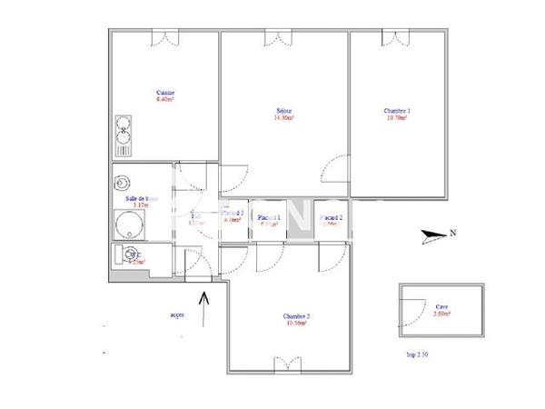 Location Appartement 3 pièces 55.44 m² - 24 RUE GRUA ROUCHOUSE Saint Etienne 42100